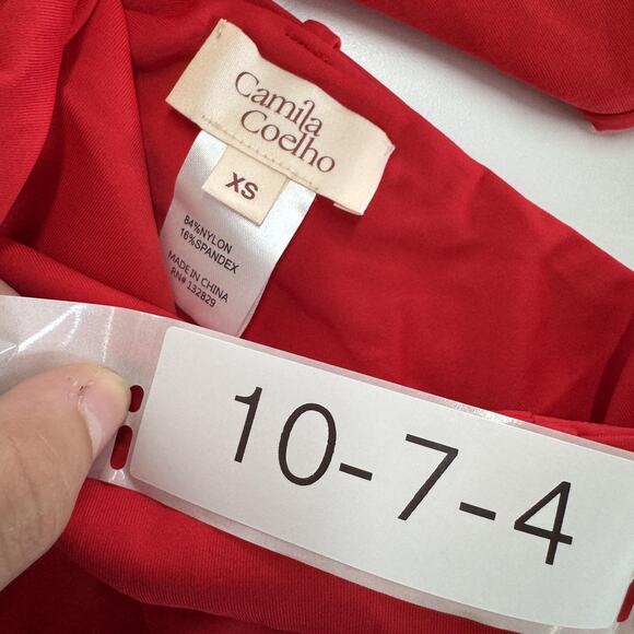 Camila Coelho Swimsuit Womens XS Red Paulista One Piece Cutout Monokini Swimwear - Picture 6 of 10